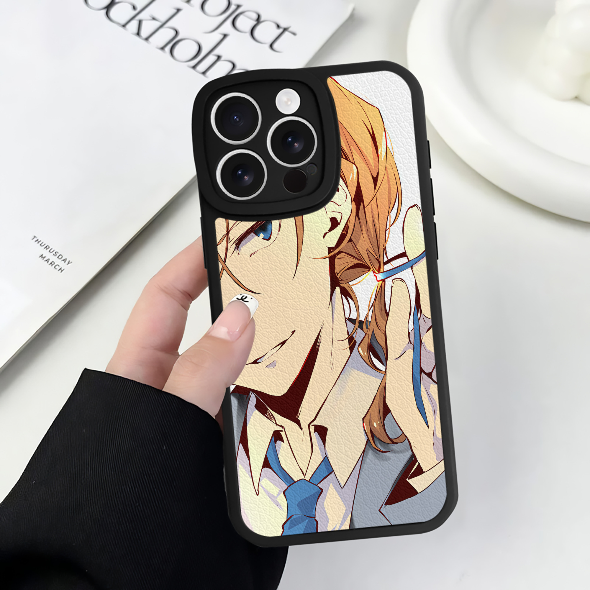 （画像用） 文豪ストレイドッグス Bungo Stray Dogs 【iPhone 16シリーズ対応】シリコンスマホケース（レザー調） 材質：シリコン